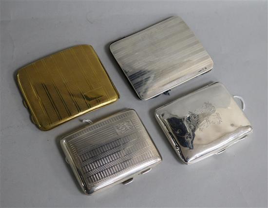 Three silver cigarette cases (one a.f) and an NCJ Viceroy Goldexample,